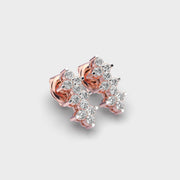 Modern Linear Pattern Diamond Earrings