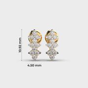 Modern Linear Pattern Diamond Earrings