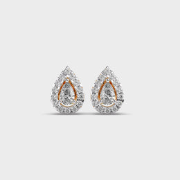 Twin Pear Encrusted Diamond Earrings