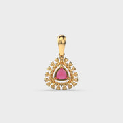 Red Stone Mistletoe Diamond Pendant