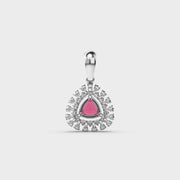 Red Stone Mistletoe Diamond Pendant