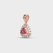 Red Stone Mistletoe Diamond Pendant