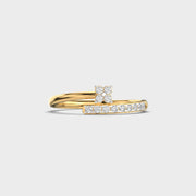 Floral Halo Curve Diamond Ring
