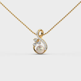 & Shaped Pearl Diamond Pendant