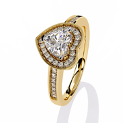 Rose Halo Heart Ring