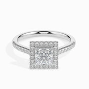 2ct Princess Halo Lab Diamond Brianna Ring