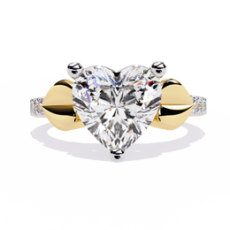 Heart Clasp Solitaire Ring