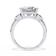 Heart Clasp Solitaire Ring