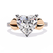 Heart Clasp Solitaire Ring