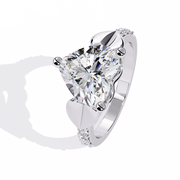 Heart Clasp Solitaire Ring