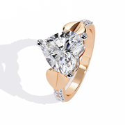 Heart Clasp Solitaire Ring