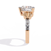 Heart Clasp Solitaire Ring