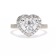 Classic Heart Halo Solitaire Ring