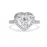Classic Heart Halo Solitaire Ring