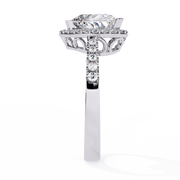 Classic Heart Halo Solitaire Ring