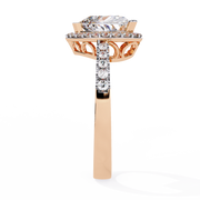 Classic Heart Halo Solitaire Ring