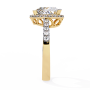 Classic Heart Halo Solitaire Ring