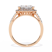 Classic Heart Halo Solitaire Ring