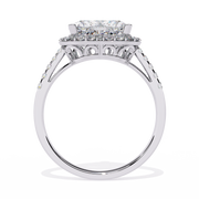 Classic Heart Halo Solitaire Ring