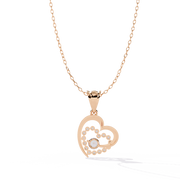 Rosy Bloom Heart Pendant