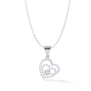 Rosy Bloom Heart Pendant