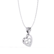 Rosy Bloom Heart Pendant