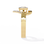 Modern Split Band Halo Ring