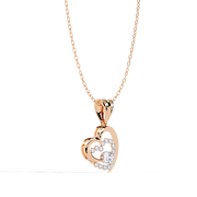 Rosy Bloom Heart Pendant
