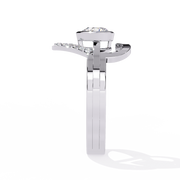 Modern Split Band Halo Ring