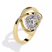 Twin Heart Embrace Ring