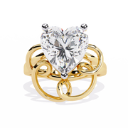 Petite Heart Side-Stone Ring