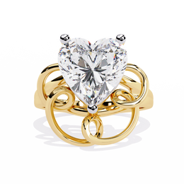 Petite Heart Side-Stone Ring
