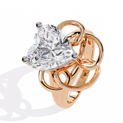 Petite Heart Side-Stone Ring