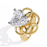 Petite Heart Side-Stone Ring