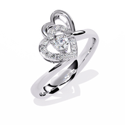 Interlinked Heart Knot Ring