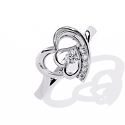 Dual Heart Halo Ring