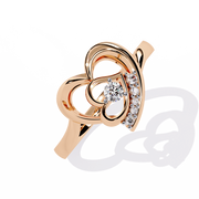 Dual Heart Halo Ring