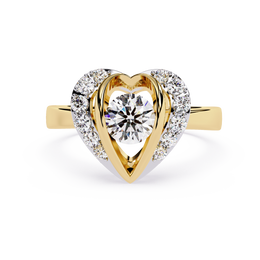 Heart Embrace Solitaire Ring