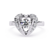 Heart Embrace Solitaire Ring