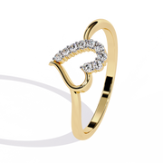 Half-Glow Heart Ring