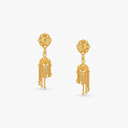 Sunlit Tassel Gold Jhumka Earrings