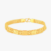 Artisanal Textured Gold Bracelet for Men