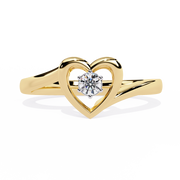 Open Heart Solitaire Ring