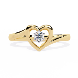 Open Heart Solitaire Ring