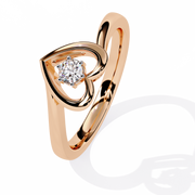 Open Heart Solitaire Ring