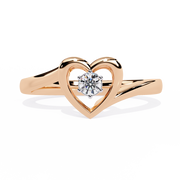 Open Heart Solitaire Ring