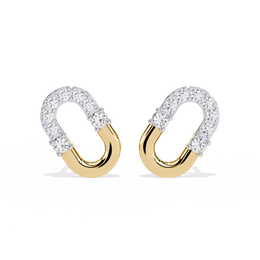 Linkage Pave Studs Earrings