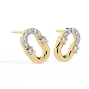 Linkage Pave Studs Earrings