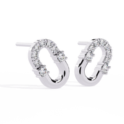 Linkage Pave Studs Earrings