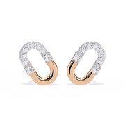 Linkage Pave Studs Earrings